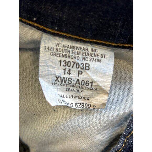 Wrangler Jeans Womens 14 Petite Blue Denim‎ Bootcut Dark Wash - Picture 5 of 6